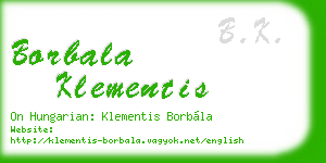 borbala klementis business card