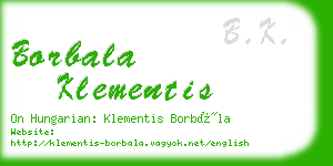 borbala klementis business card